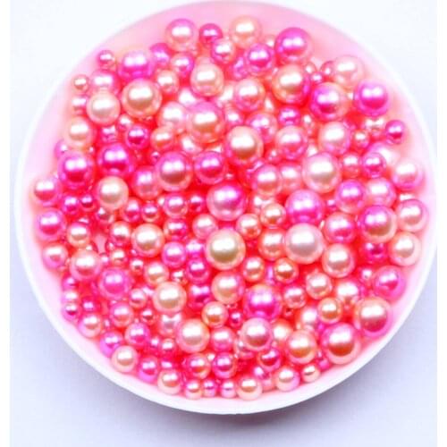 Big Pack 5mm 5000pcs No Hole Round Pearls RainBow Resin Imitation Wedding Card Embellishment DIY Phone Nail Art Decorations
