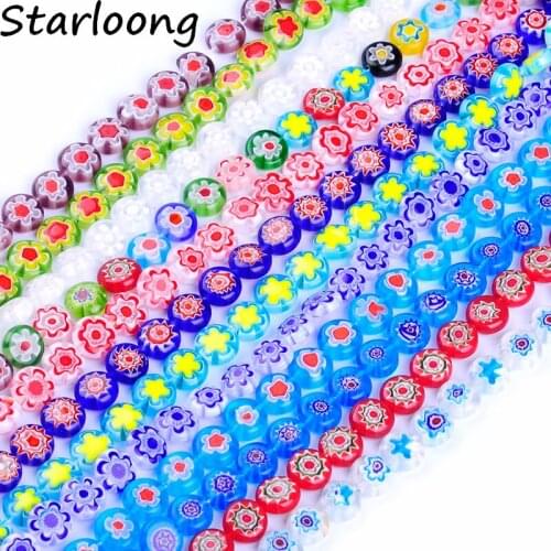 10mm colors mixed round shape flower strand lampwork glazed glass beads DIY jewelry making bracelet necklace