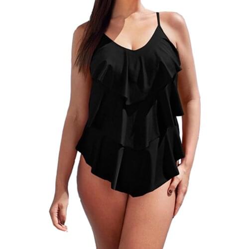 Ruffle One Piece Swimsuit Mature Women Cover Belly Swimwear Slimming Vintage Retro Bodysuit Bathing Suits Monokini Plus Size 3xl