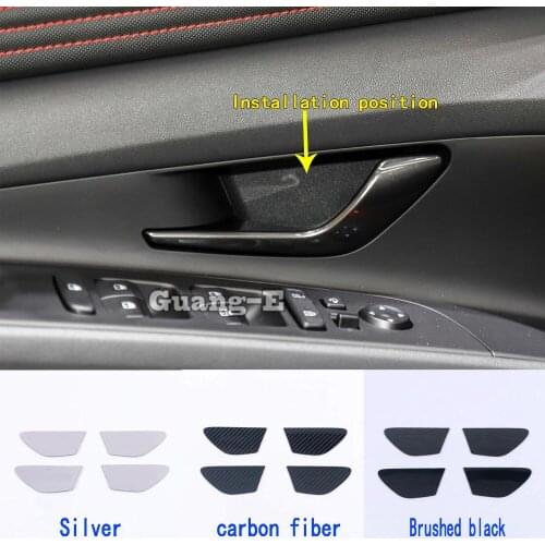 Car Styling Cover Stick Trim Stainless Steel Door Inner Handle Bowl Frame Panel Parts Hoods For Hyundai Elantra Avante 2021 2022