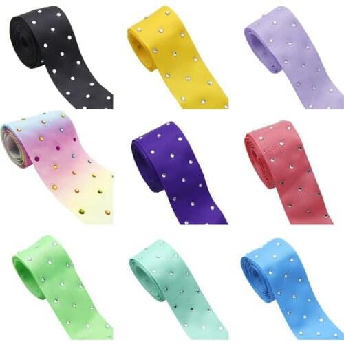 David accessories 1.5"38mm crystal printed polyester grosgrain tape ribbon 10yds,DIY handmade,wedding gift wrapping,10Yc3488