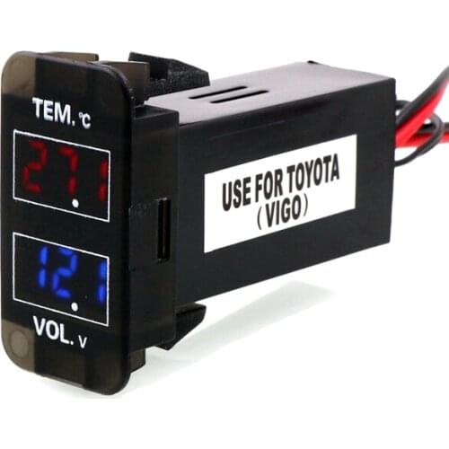 Car Internal Voltage Display Internal Temperature Display Voltage Temperature Display for Toyota Hilux VIGO Coaster