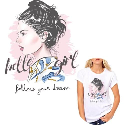 Diy Cartoons Bicycle Flower Heat Transfer Cute Girl Washable Tshirt Clothes Sticker Stripes Thermal Stickers On Clothes Appliqu