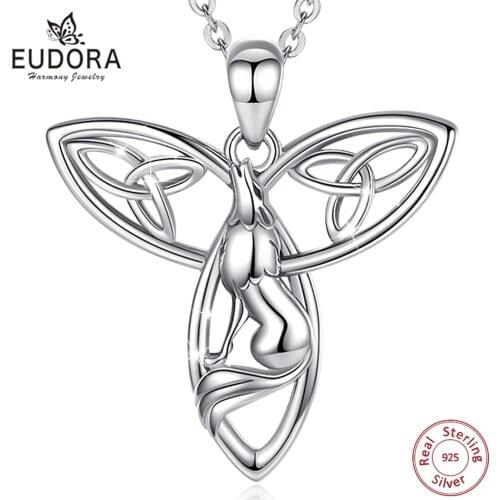 Eudora Real 925 Sterling Celtic Knot Pendant Necklace Wolf element Fashion Boutique Jewelry Birthday gift for Men cyd678