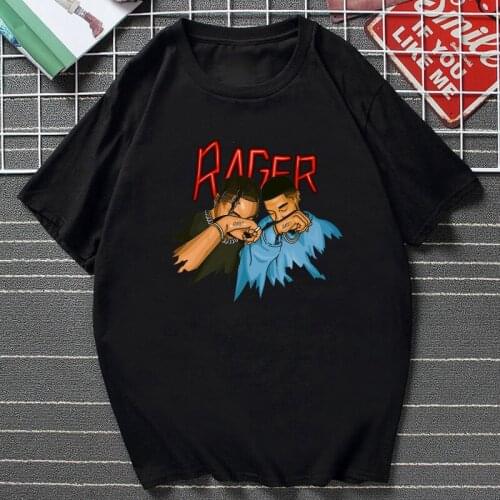 Rager Travis Scott Vintage Style Summer Tshirt Funny Cartoon Astroworld Graphic Tops Punk Hip Hop Rapper Streetwear Tops Tees