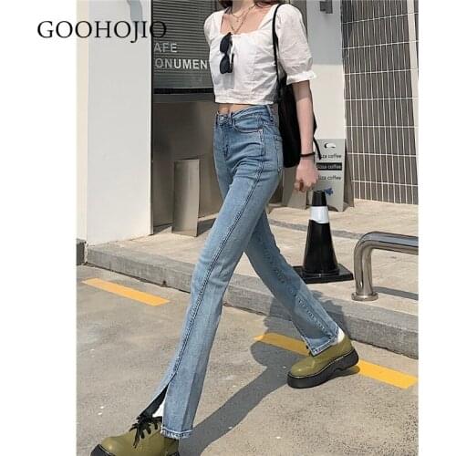 Женские джинсы клеш GOOHOJIO China At AliExpress