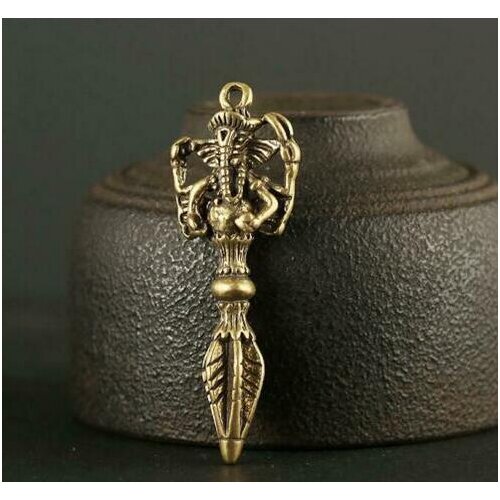China Brass Elephant Exorcism Pestle Small Statue