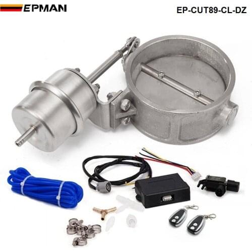 Exhaust Control Valve Set With Vacuum Actuator CUTOUT 89mm Pipe CLOSE STYLE with Wireless Remote Controller EP-CUT89-CL-DZ