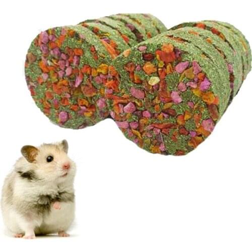 Rabbit Grass Cake Natural Rabbit Teeth Treats Handmade Organic Bunny Chew Toy Pet Molar Toy For Chinchilla Guinea Pig Hamster