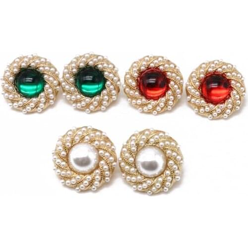 Round Pearl Cluster Sweet Clip Cute Earring
