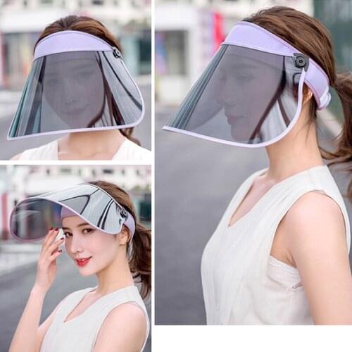 Summer Women Visor Empty Top Sun Hat Wide Large Brim Face Sunscreen Cap Foldable Beach Travel Riding Hats Uv Protection Cap