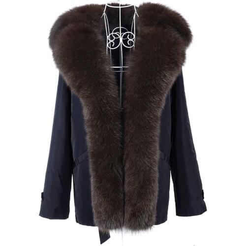 Maomaokong Winter coats 2021 womens clothing New natural real fox fur coat parkas Rabbit fur lining Jackets Fur coat
