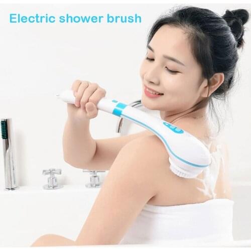 Multi-function Electric Bathing Brush Grinding feet long-handled massage back-rubbing bathing brush silicone bath body brush