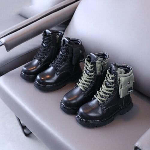 Fashion childrens Martin boots cowhide boots autumn 2021 new childrens boots men and women motorcycle boots