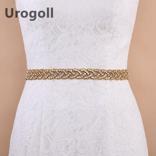 Trendy Belts Women Bridal Sash Ribbon Belt Gold Rhinestone Bridal Belt Beads Sash Crystal Belt For Girl Party Wedding Jewelry