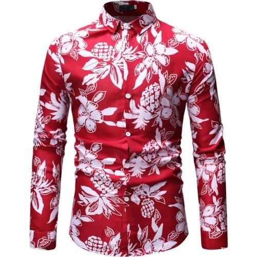 Shirt Men 2020 New Brand Hawaiian Shirt 3D Print Shirt Mens Loose Fashion Casual Long Sleeve Camisa Masculina Flower Shirt