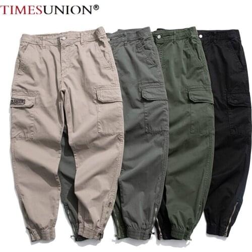 Mens Tracksuits 2021 American Retro Craft Cargo Pants Letter Embroidery Work Pants Men Pure Cotton Stretch Casual Trousers Men