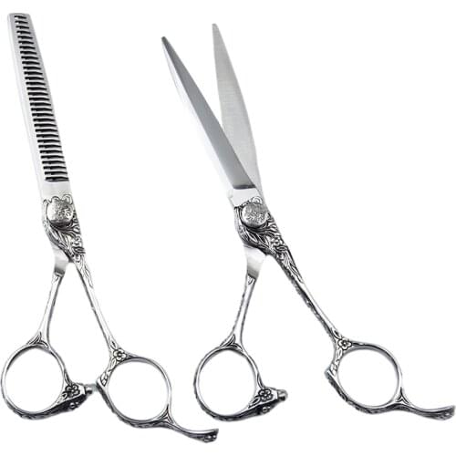 6 Inch Japanese Stainless Steel 440C Salon Hairdresser Haircut Hair Cutter Cutting Thinning Scissors Shears Barber Accessories