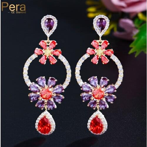 Pera CZ Women's Gold Earrings