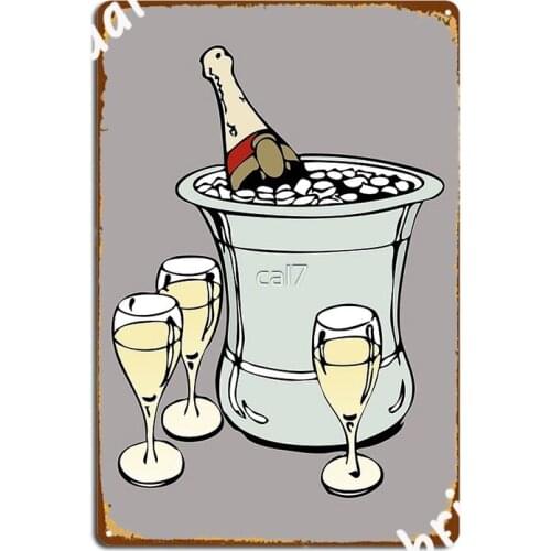 Champagne Design Poster Metal Plaque Club Club Bar Plaques Designing Tin Sign Poster