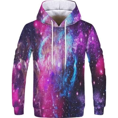 Space galaxy 3d hoodie unisex hoodie hooded printed star nebula spring and autumn loose thin hoodie cool hoodie