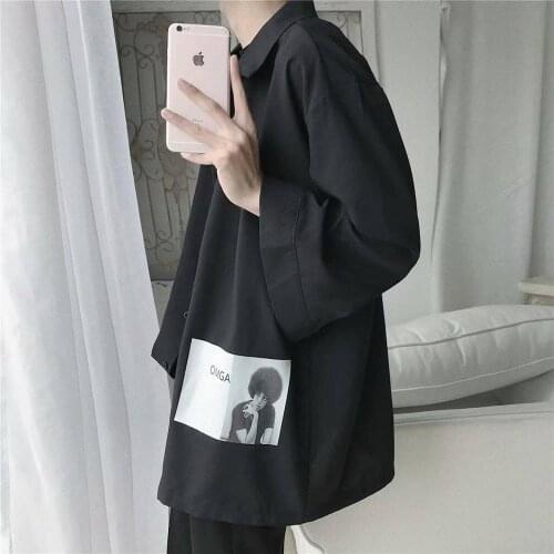 Mens Casual Long Sleeved Men Button Shirt solid Slim Fit Male print Mens Dress Shirts Outwear Spring Autumn Black Shirt Males