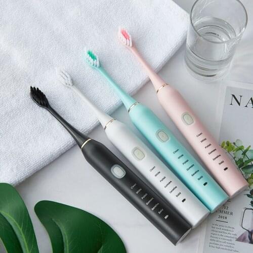 Powerful Electric Toothbrush Rechargeable 42000time/min Ultrasonic Washable Electronic Whitening Waterproof Teeth Brush 6 Modes