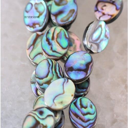 Loose Bead Blue 18x13MM Oval Natural New Zealand Abalone Shell Fit Jewelry Making Necklace Bracellet Earrings for Women Men O041