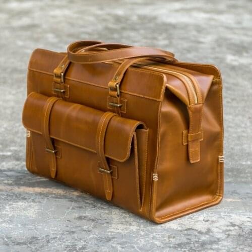 Famous Brand 100% Genuine Leather Cowhide High Capacity Men Handbag Top Quality Travel Luggage Bag Retro Gym Training Bags