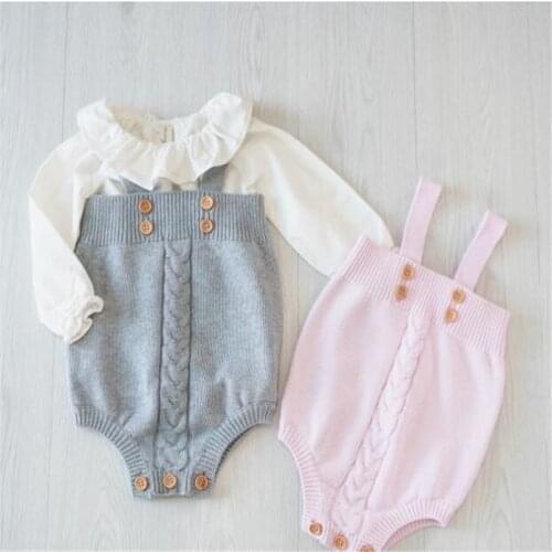 Knitted Baby Clothes Newborn Baby Clothes 100% Cotton Baby Girl Boys Romper Sleeveless Infantil Infant Baby Jumpsuit Overalls