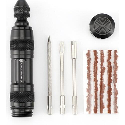 Universal Repair Kit 5pcs Rubber Strip And Bicycle Tire Repair Drill For MTB Road Bike Tubeless Repair Tool Simple Set