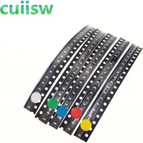100pcs/lot) SMD 0603 LED Assortment Kit, Ultra Bright,, White/Blue/Green/Yellow/Red, Light Emitting Diode