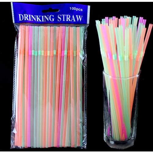 100pcs/black/white/color Disposable Plastic Curved Straws Wedding Birthday Party Bar Beverage Accessories Cocktail Decoration