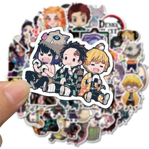20/50pcs Anime Demon Slayer Kimetsu No Yaiba Sticker Waterproof PVC Skateboard Luggage Motorcycle Guitar Kid Boy Vsco Sticker