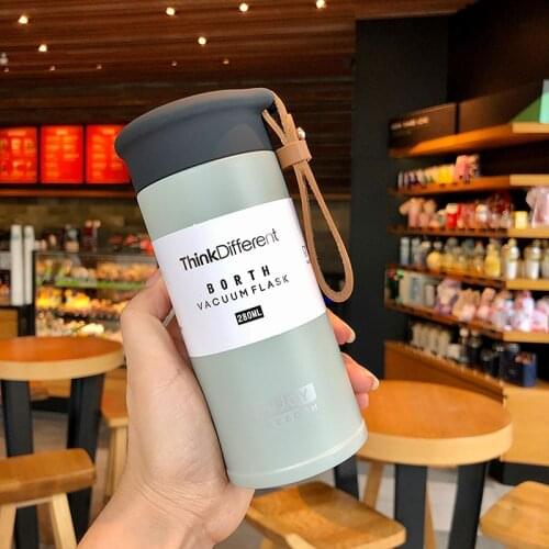 280/450ml Fashion Mini Water Bottle Wide Mouth Insulated Bottles Double Wall Stainless Steel Thermo Cups Vacuum Cup Travel Mug