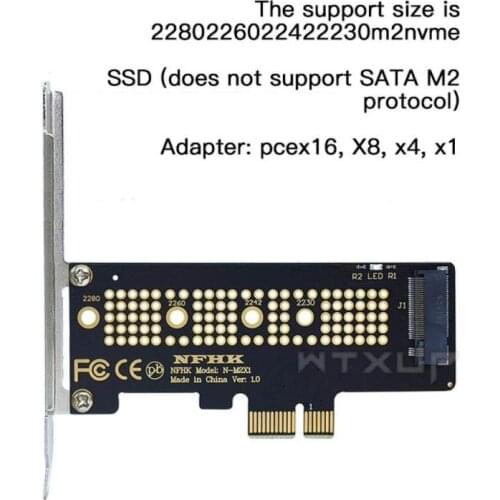 M.2 NVMe SSD NGFF To PCIE X4 Adapter M Key Interface Card Support PCI-e PCI Express 3.0 X4 2230-2280 Size M.2 M2 Pcie Adapter