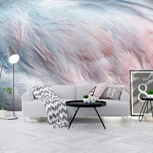 Decorative wallpaper Simple watercolor flamingo wings feathers background wall