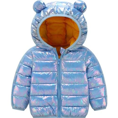 Infant Hooded Child Kids Cotton-padded Jacket Cotton-padded Jacket Baby Girl Down Coat Clothes Bright Comfortable Ear Coat