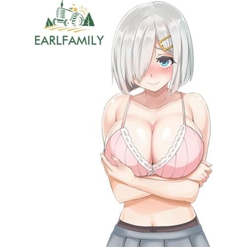 EARLFAMILY 13cm Anime Sexy Beauty Girl Kantai Collection for Hamakaze Funny Car Stickers Styling Waterproof Window Accessories