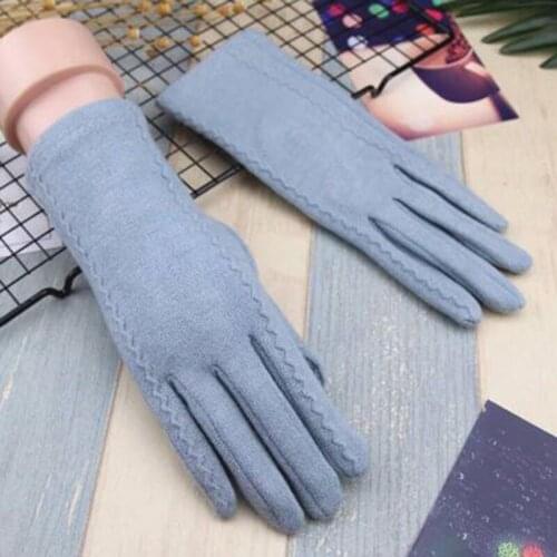 Elegant Women Winter Knit Full Finger Windproof Warm Driving gloves Fashion Female Cashmere Touch Screen Gloves D89