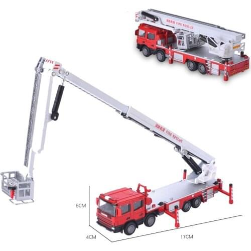 Exquisite 1:50 climbing ladder fire truck alloy model,childrens educational gift,die-cast special police toy car,free shipping
