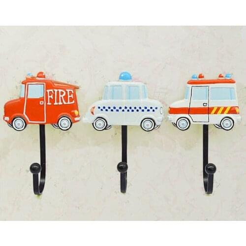 Hot Sale High Quality Creative Car Series Arts Three-piece Wall Mounted Hook Dress Hat Coat Hanging Hanger Bathroom Robe Hooks