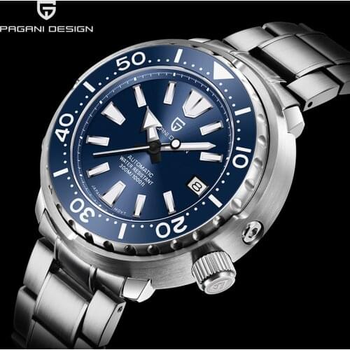 PAGANI DESIGN Sports Mens Watch Sapphire Glass NH35 Mechanical Watches Top Brand Ceramic Bezel 300M Waterproof Diver Wristwatch