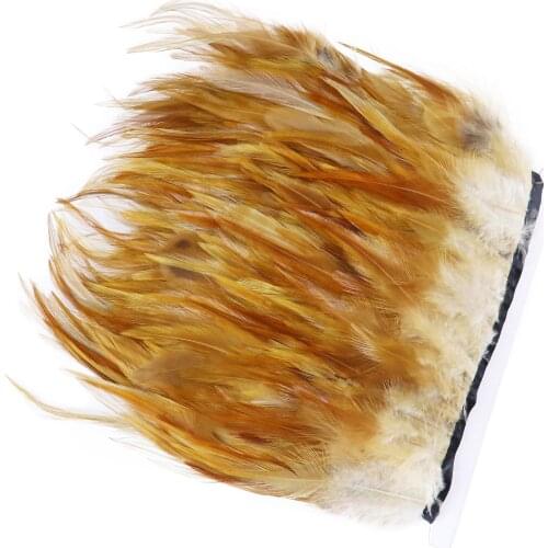 1 Meter Natural Pheasant Feathers Trims Fringe 4-6" Cock Rooster Feathers Ribbon Sewing Feathers for Jewelry Making Decoration