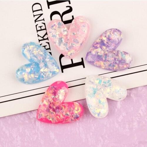 20pcs Love heart/pentagram stars Food Toys Resin Accessories DIY Craft Phone Shell Patch Arts Headwear Hair Accessories Material
