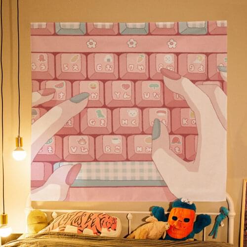 Ins New Girl Heart Hanging Cloth Room Live Room Rental Room Decoration Cloth Wall Cloth Student Dormitory Bedroom Renovation