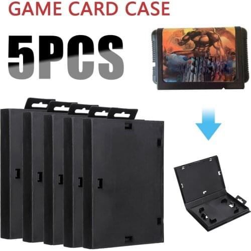 Pohiks 5Pcs Protective Shell Game Packing Case Quality Replacement Protector Cover For Sega Genesis Cartridge Storage Box