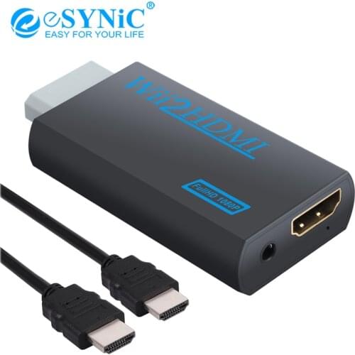 ESYNiC For Wii To HDMI-Compatible Converter Scales Wii Signal To 720p/1080p Video Converter For HD HDTV With 3.5mm Audio Adapter