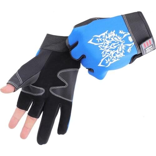 Fishing Gloves Anti Slip Fishing Gloves New Top Quality Three Cut Finger Leather Outdoor Sports Slip-Resistant Gloves