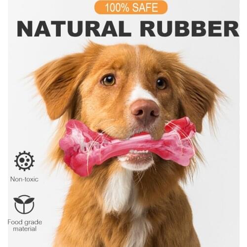 Pet Dog Bone Chew Toy for Chewers Treat Dispensing Durable Rubber Toothbrush Cleaning Toy Puppy Chewing Supplies Dog Accessories